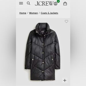 J.Crew Villa Puffer Coat with PrimaLoft